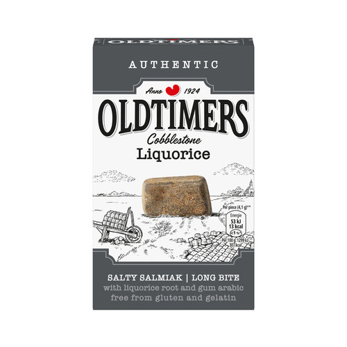 Old Timers Old Timers Salmiak Cobblestones  7.5 oz Gray Box DATED MAY  2022