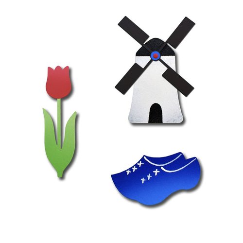 Roeda Studio Dutch magnets 3 pack Tulip Mill & wooden shoe Roeda Studio Dutch magnets 3 pack Tulip Mill & wooden shoe