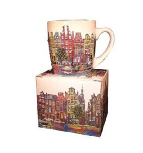 Amsterdam Mug Canal Houses Color Gift Boxed