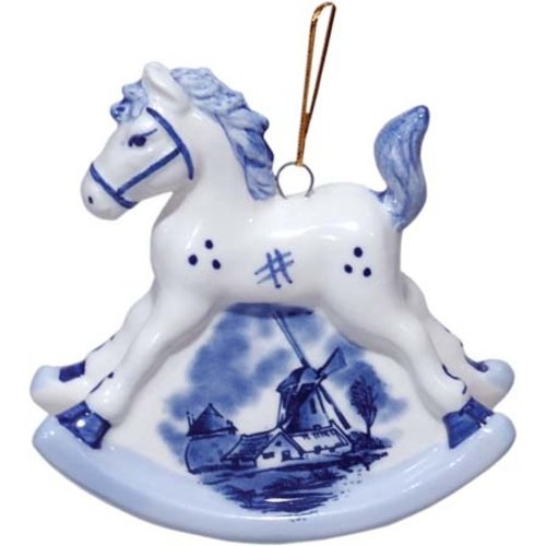 Delft Ornament Rocking Horse 3" Delft Ornament Rocking Horse 3"
