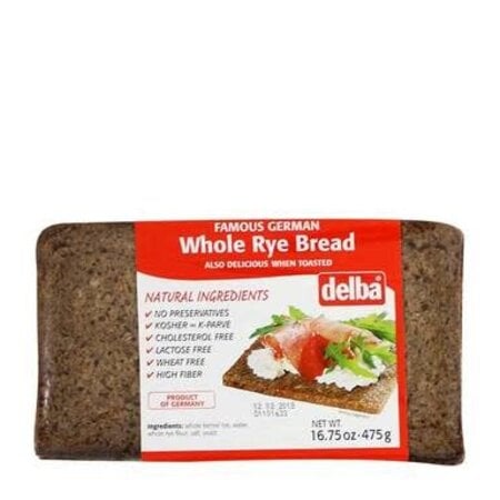 Delba Whole Rye Bread 16oz Q