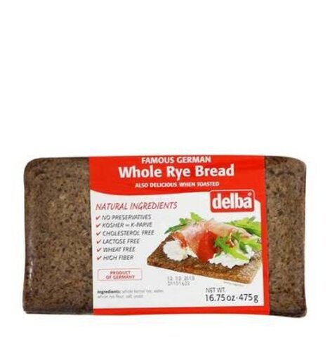 Delba Whole Rye Bread 16oz Q