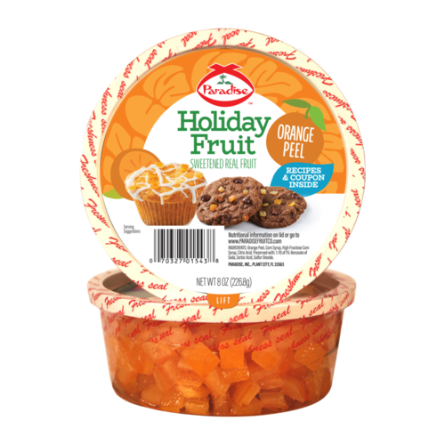 Paradise Fruit Paradise Fruit Orange Peel Diced 4 oz Tub Paradise Fruit Paradise Fruit Orange Peel Diced 4 oz Tub