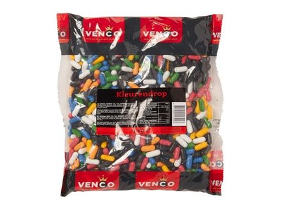 Venco Venco Kleurendrop Colored Licorice Stick 2.2 Bag - Kilo