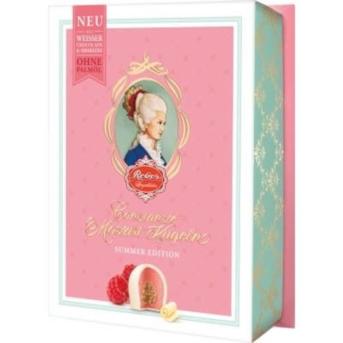 Reber Mozart Reber White Chocolate Raspberry Kugeln 4.2oz Reber Mozart Reber White Chocolate Raspberry Kugeln 4.2oz