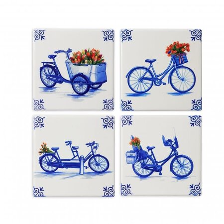 Delft Coasters Bicycles set of 4 boxed