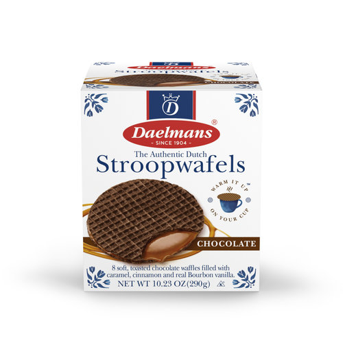 Daelmans Daelmans Jumbo Chocolate Stroopwafels Box 8 ct Daelmans Daelmans Jumbo Chocolate Stroopwafels Box 8 ct