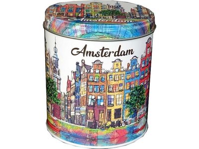 KM Stroopwafel Tin Amsterdam Illustrated
