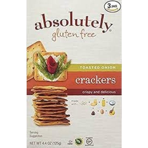 Absolutley GF Toasted Onion Cracker 4.4 Oz Box Absolutley GF Toasted Onion Cracker 4.4 Oz Box