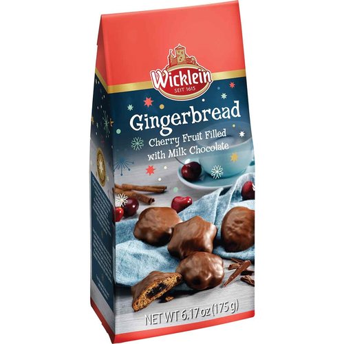 Wicklein Soft Gingerbread Milk Chocolate w/ Cherry Fruit 6.17oz Wicklein Soft Gingerbread Milk Chocolate w/ Cherry Fruit 6.17oz