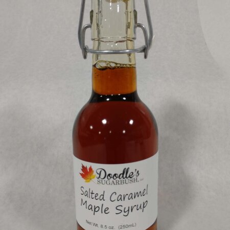 Doodles Maple Salted Caramel Syrup 8.5 oz Glass Bottle