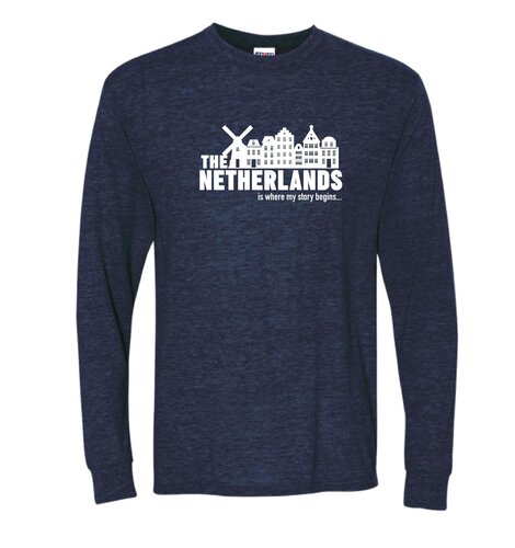 Netherlands My Story Navy Adult Small long Sleeve-shirt