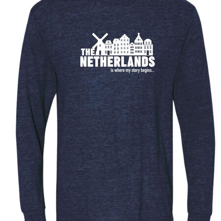 Netherlands My Story Navy Adult XL Long Sleeve-shirt