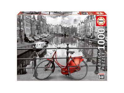 Games Puzzle  Red Bike on Amsterdam Canal 1000 cs