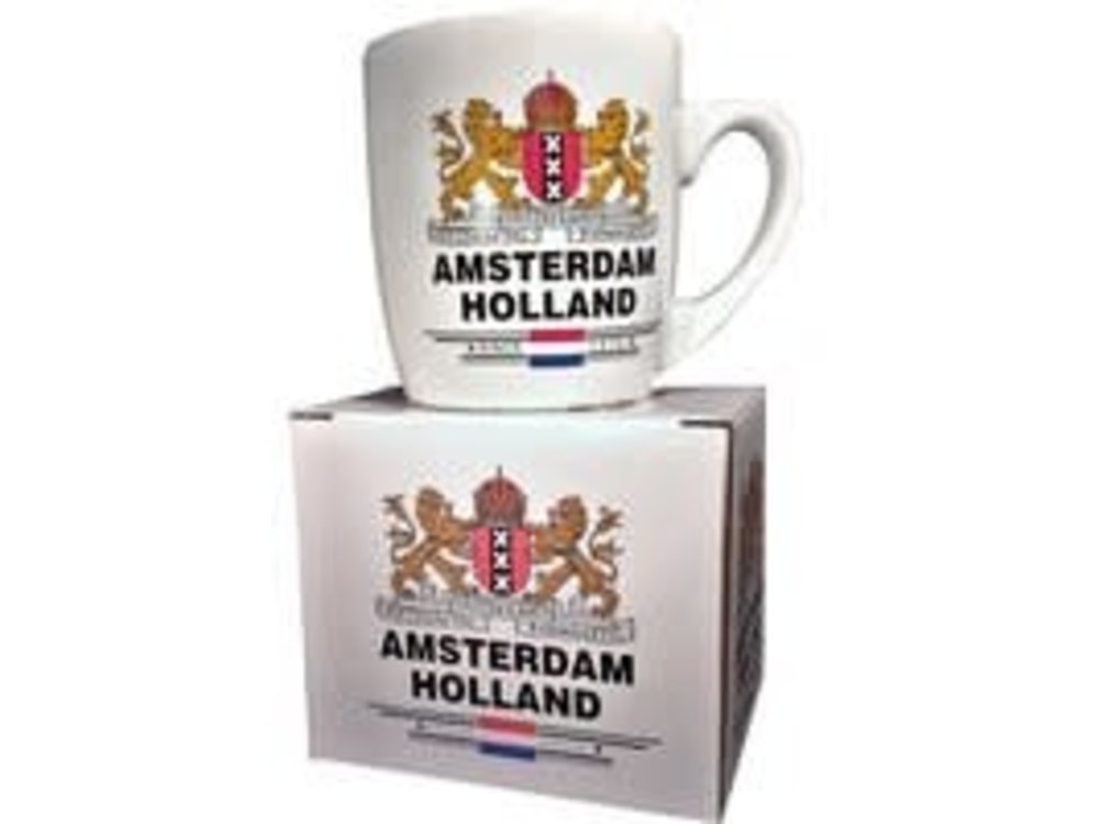 Amsterdam White Mug Coat of Arms in box