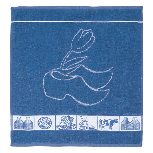 Twentse Twentse  Dutch Shoe Blue HAND Towel 19.7 by 19.7  inch
