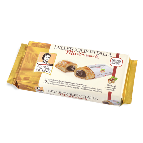 Italian Fine Pastry Vicenzi Puff Pastry Delizia Hazelnut Roll 4.41 Oz Italian Fine Pastry Vicenzi Puff Pastry Delizia Hazelnut Roll 4.41 Oz