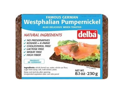 Delba Delba DARK Pumpernickel Bread 8.1  oz