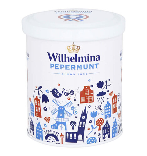 Wilhelmina Peppermint Folk Art Tin 17.6 Oz