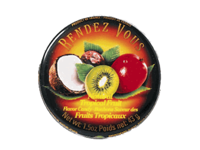 Rendez Vous Rendez Vous Tropical Fruit Candy 1.5oz Tin 12/cs