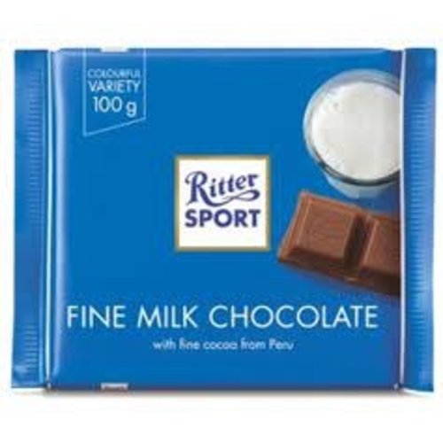 Ritter Ritter Milk Chocolate 3.5 oz Bar 12/cs Ritter Ritter Milk Chocolate 3.5 oz Bar 12/cs