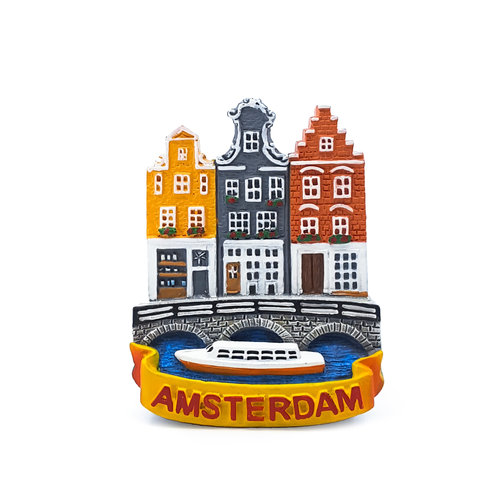 Holland Magnet Houses with Boat Amsterdam Holland Magnet Houses with Boat Amsterdam