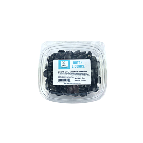 Meenk Meenk UFO licorice disks 8 oz tub Meenk Meenk UFO licorice disks 8 oz tub
