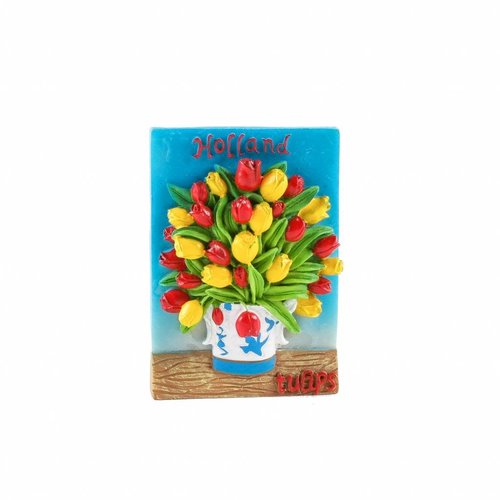 Holland Magnet Blue Tulips in Vase Holland Magnet Blue Tulips in Vase