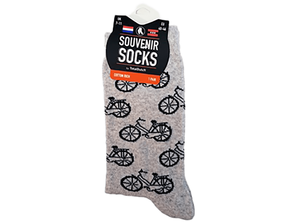 Nelis Imports Mens Socks Grey with Bikes
