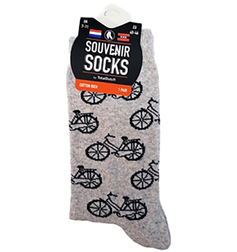 Mens Socks Grey with Bikes