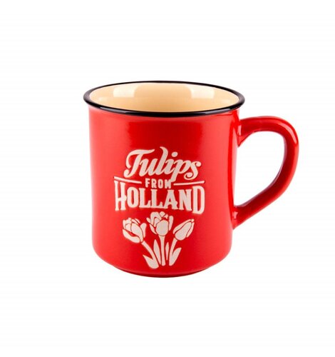 Holland Mug Red Tulip Design 12 oz in gift box