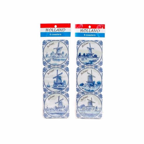 Holland Blue Delft Design Coasters set of 6 Holland Blue Delft Design Coasters set of 6