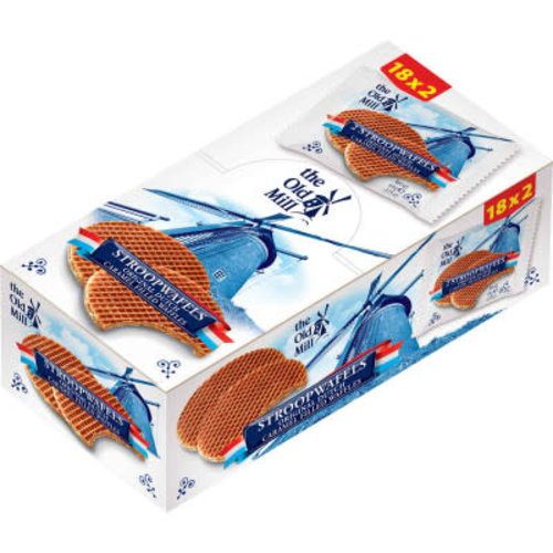 The Old Mill The Old Mill BOX OF 18 Caramel Filled Stroopwafels 2pc The Old Mill The Old Mill BOX OF 18 Caramel Filled Stroopwafels 2pc