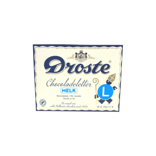 Droste Droste Large L Milk Chocolate Letter Droste Droste Large L Milk Chocolate Letter