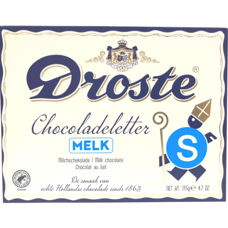 Droste Large S Milk Chocolate Letter 4.7 oz