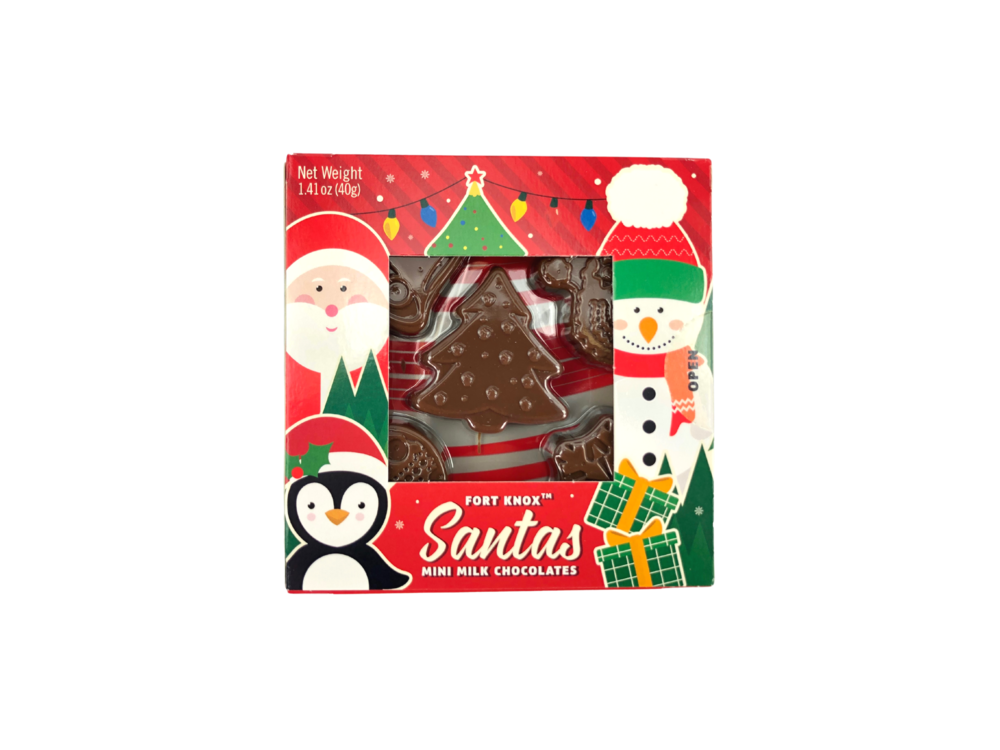 Fort Knox Mini Chocolate Santas Christmas Shapes 1.41 Oz