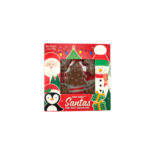Fort Knox Mini Chocolate Santas Christmas Shapes 1.41 Oz Fort Knox Mini Chocolate Santas Christmas Shapes 1.41 Oz