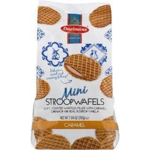 Daelmans Daelmans Caramel Mini Wafers Cello 7 Oz bag Daelmans Daelmans Caramel Mini Wafers Cello 7 Oz bag
