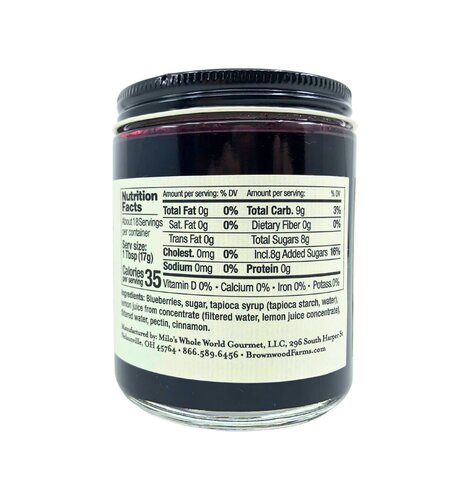 Brownwood Blueberry Spread 10 oz jar