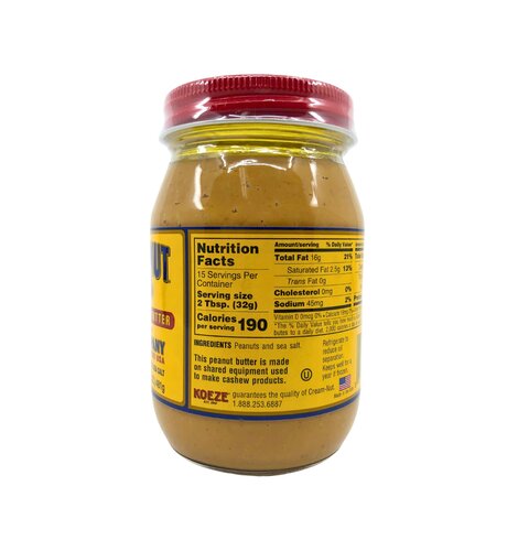 Koeze Natural Cream-Nut Peanut Butter Jar 17 Oz
