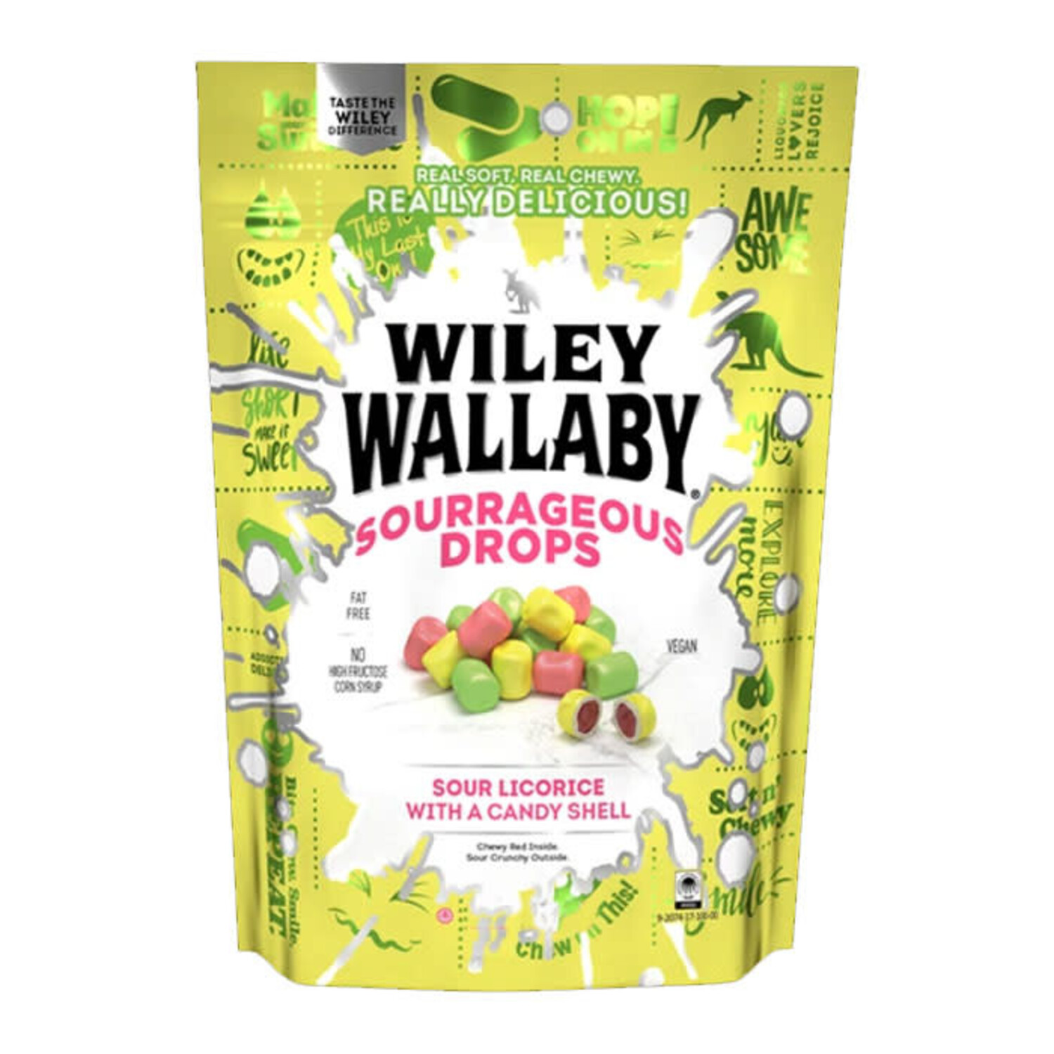 Wiley Wallaby Sourrageous Drops Licorice 6oz Bags - Grandpa Joe's Candy Shop