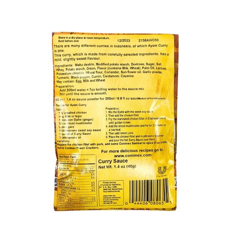 Conimex Curry Sauce Mix 1.4 Oz Envelope