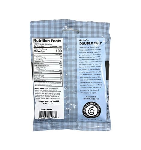 Gustafs Double Salt Licorice 5.2 Oz Bag