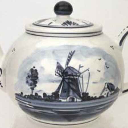 DeWit Hand Painted Teapot Blue Mill 5.5 inch