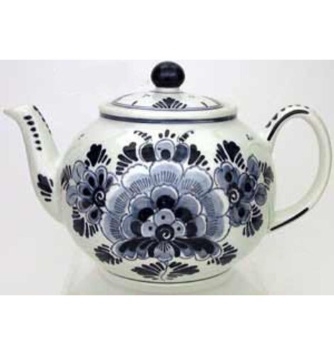 DeWit Hand Painted Teapot Blue Flower 5.5 inch