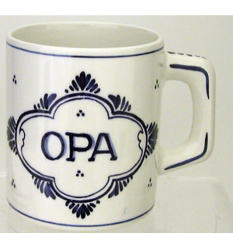 DeWit Hand Painted  Coffee Mug  Opa 4 inch