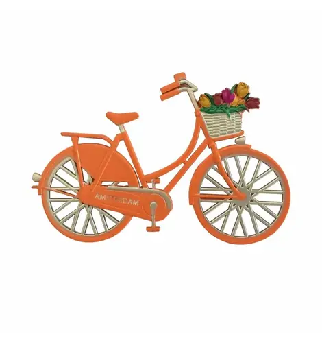 Orange Bike Magnet Amsterdam 4" x 2.5"