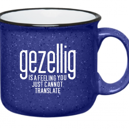 Gezellig is a feeling Ceramic Campfire Mug - Ocean Blue 15 oz