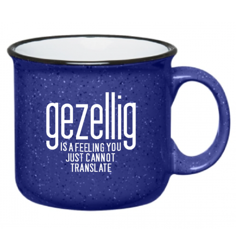 Gezellig is a feeling Ceramic Campfire Mug - Ocean Blue 15 oz