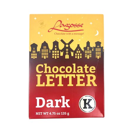 Lagosse Large Dark K Chocolate Letter 4.7oz